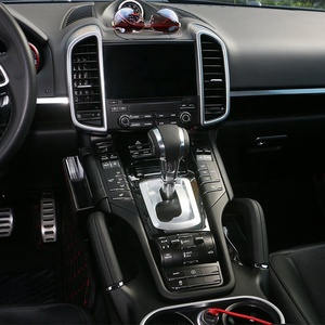 Accessoire <span class=keywords><strong>de</strong></span> voiture <span class=keywords><strong>de</strong></span> haute technologie, <span class=keywords><strong>pommeau</strong></span> <span class=keywords><strong>de</strong></span> levier <span class=keywords><strong>de</strong></span> vitesses en cuir et fibre <span class=keywords><strong>de</strong></span> carbone avec installation facile pour Porsche Cayenne 2011-2017 - Product Image 2