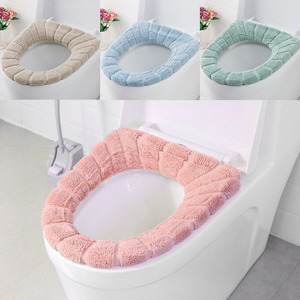 Funda de asiento de inodoro estilo nórdico con asa, funda de asiento de inodoro de punto grueso en forma de O, lavable, con diseño de calabaza. - Product Image 1