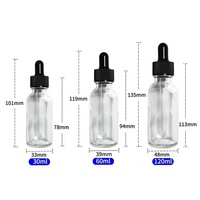 Bouteilles en verre rondes de Boston transparentes ambrées de 1 oz, 2 oz, 4 oz, 120 ml avec compte-gouttes et pompe pour cosmétiques, huiles essentielles pour cheveux et corps