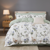 Parure de lit de luxe en coton, imprimée sur mesure, tissage simple 400TC, motifs écologiques pour la maison et les mariages