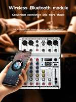 XTUGA NEW Konsol Audio Metal Dual RGB Mixer Audio 4-Kanal BT USB Perekam Daya Phantom 48V EQ 7-Band untuk Siaran Langsung