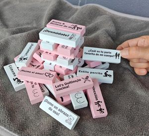 Jeu de blocs espagnol, français, allemand, italien pour couples adultes, jeu de construction de tours colorées, jeu de société amusant pour <span class=keywords><strong>la</strong></span> chambre à coucher, pour femme et <span class=keywords><strong>mari</strong></span> - Product Image 2