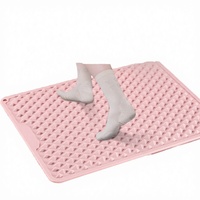 Tapis d'acupression rectangulaire en silicone souple, durable, écologique, portable, couleur personnalisée, pour la marche et le jogging en intérieur