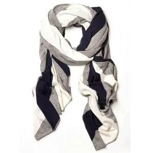 33% Viscose/23% Nylon//20% Lambswool/20% Cotton/4% Cashmere KNITTED SCARF In Intarsia Stripe For WOMEN'S