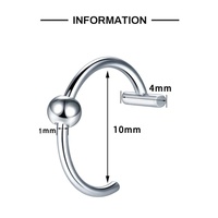 Gaby – Faux anneau de lèvre en forme de cœur en acier inoxydable 316L de haute qualité avec zircon, clip labret non-percante pour cadeau de fête ou de mariage
