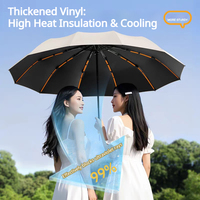 Paraguas con Protección UV, Automático, con Revestimiento Negro, Plegable, Resistente al Viento e Impermeable, para Damas, Regalos, Venta al Por Mayor, Fábrica China