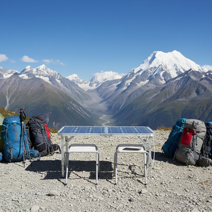 2-fold Solar <b>Table</b> 100W Solar Folding Solar Powered <b>Table</b> Solar <b>Portable</b> <b>Table</b> Solar Camping <b>Table</b> 100W 2-fold Solar Folding Tab - Product Image 4