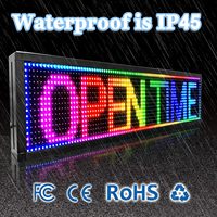 Letrero Digital LED P10 a Todo Color de 26"x8" Programable por WiFi para Exteriores con Soporte de Pared para Cafeterías, Restaurantes y Bares