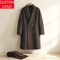 Veste longue pour homme grande taille en tissu double face, décontractée et formelle, pour mariage, fête, automne, hiver, usage quotidien