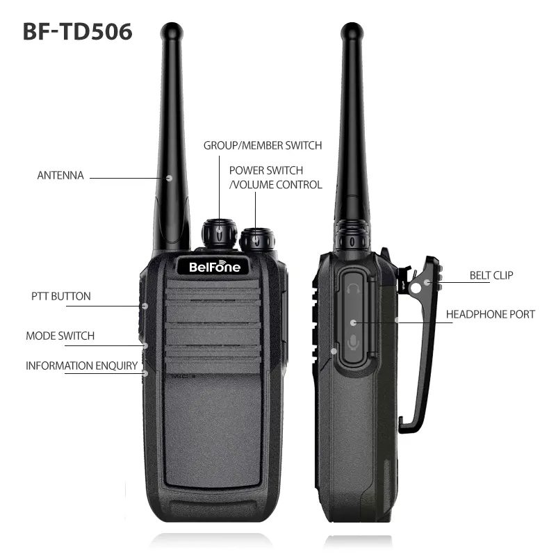 Portable 2 Way Radio Handheld Walkie Talkie Professional DMR Radio Commercial High Cost Effective TD506 Belfone