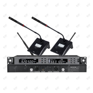 Wholesale OEM EIF HD-1100 Professional Dual Channel <b>Wireless</b> Microphone with Infrared automatic frequency matching for Stage - Product Image 3