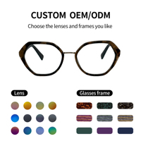Montura de Gafas Ópticas de Lujo Unisex SHIAN SAO34, Montura Completa, Lentes de PC, Diseño Redondo Personalizable para Uso Diario