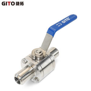 Vanne à boisseau sphérique manuelle en acier inoxydable de qualité BA, trois pièces, haute pression, DN25, soudée, pour milieux aqueux - Product Image 5