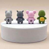 Stylos personnalisables sans BPA à perles interchangeables, motif animal de dessin animé Hippopotame, perles focales 3D en silicone pour stylos DIY, vente en gros
