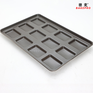 Bandeja para Hornear Hamburguesas <span class=keywords><strong>de</strong></span> Aluminio Antiadherente y Ecológica HB-15Y4 <span class=keywords><strong>de</strong></span> 40 mm <span class=keywords><strong>de</strong></span> Grosor con 15 Moldes Consecutivos para <span class=keywords><strong>Pan</strong></span> y Moldes Largos para Pasteles - Product Image 4