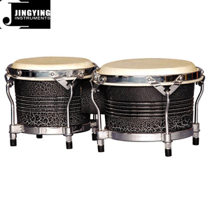 2024 Jingying Music Latin Drums Series, venta al por mayor WB0709CBK 7 y 9 pulgadas madera galvanizada remachado anillo personalidad <span class=keywords><strong>Bongo</strong></span> tambores - Product Image 1