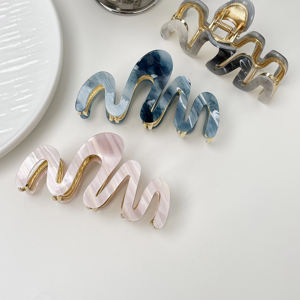 ज़िटेंग नए एसीटेट पैच संयुक्त वावी क्लिप फूलों पैटर्न महिलाओं के बड़े बाल क्लिप बालों की सहायक - Product Image 2