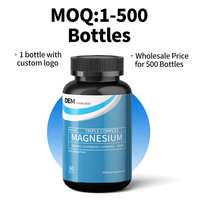 Capsules de complexe triple de magnésium en marque blanche OEM, faible MOQ, fabricant, lancement rapide, certifié cGMP COA, pour les vendeurs débutants