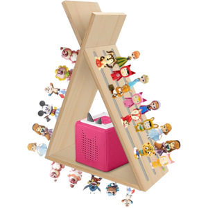 Wooden Doll Display Rack Triangle Magnetic Figurine Storage <b>Wall</b> <b>Mounted</b> <b>Shelf</b> For Kids Birthday Decor - Product Image 2