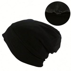 Nouvel Arrivage Populaire : Bonnets à large bord en coton extensible de bambou, avec logo personnalisé, décontractés et colorés, doublure en satin - Product Image 5