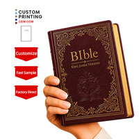 Service d'impression de livres personnalisés sur mesure, très demandé, avec références religieuses, papier fin, Bible catholique espagnole KJV en PU