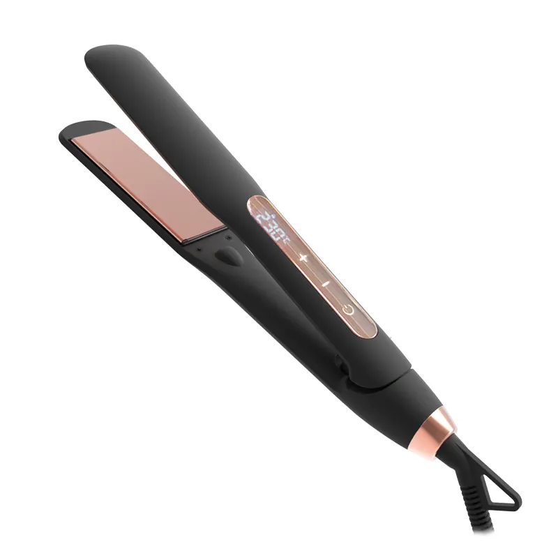 Glattes Haar beschichteter Teller-Haarglätter mit ionischem Touchscreen flaches Eisen 2 in 1 elektrische kundenspezifische LCD-Temperaturanzeige