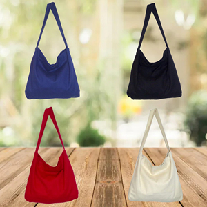 Sacs fourre-tout en toile réutilisables à bandoulière avec logo personnalisé imprimé, sac fourre-tout en toile à bandoulière avec poche et fermeture éclair - Product Image 2