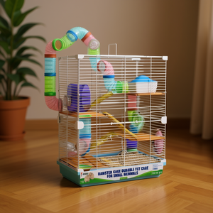 Jaula para hámster de alambre de acero inoxidable con tubos para pequeños mamíferos - Product Image 2