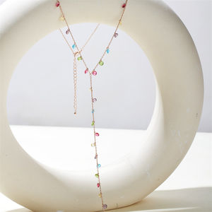 FUAMAY 2025 ludique élégant bijoux 925 argent arc-en-ciel coloré Zircon Long pendentif collier Chic quotidien élégant et vibrant - Product Image 5