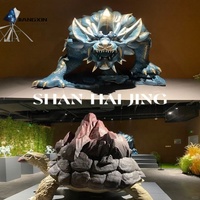 Le classique des montagnes et des rivières Tortue Beast-Sculpture en fibre de verre réaliste avec des couleurs de coquille de montagne et de dégradé