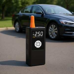 Inflador de Neumáticos Inalámbrico Portátil con Pantalla Digital, Bomba de Aire para Automóvil de 12 V y un Solo Cilindro, de Plástico Negro - Product Image 2