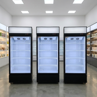 Réfrigérateur à porte vitrée Visi Floor Solutions, grande capacité professionnelle, homologué supermarché, pour bureau, sur pied