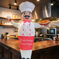 Grand Mascotte Gonflable Personnalisée Chef Pizzaiolo pour Promotion Publicitaire en Restauration et Festivals Gastronomiques