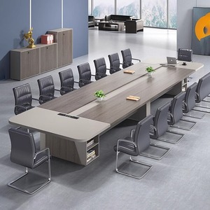 โต๊ะประชุมทรงยาวรูปสี่เหลี่ยมผืนผ้าทันสมัยสำหรับห้องประชุมพร้อมขอบ PVC - Product Image 1