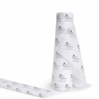 Rouleau de papier de soie imprimé sur mesure avec logo botanique, papier d'emballage à faible MOQ pour fleurs, vêtements et emballages cadeaux