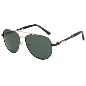 <b>Pilot</b> Sunglasses Full Rim Oval Frame Green Lenses UV400 Protection Unisex Adult Sun Protection - Product Image 1