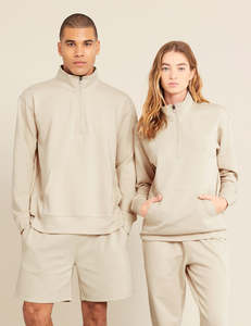 Unisex Lightweight <strong>Quarter</strong> <strong>Zip</strong> <strong>Sweater</strong> with Custom Embroidered Logo Wholesale <strong>Men's</strong> Knit Hoodies - Product Image 4