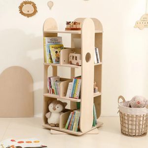 Libreria Girevole Moderna in Legno Montessori per Bambini, Scaffale da Terra per Cameretta, Asilo Nido, Scuola Materna, Aula, <span class=keywords><strong>Smurfs</strong></span> - Product Image 3
