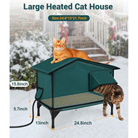 Maison pour chat chauffée et imperméable pour l'extérieur en hiver, grande maison pour chat chauffée d'extérieur en solde, maison pour chat isolée avec coussin chauffant