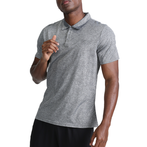เสื้อกอล์ฟผู้ชายไซส์ใหญ่ แขนสั้น ผ้าคอตตอนถัก 100% คุณภาพสูง ป้องกันรอยยับ สีพื้น พร้อมปักโลโก้ตามสั่ง - Product Image 1