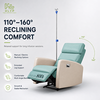 Fauteuil de perfusion électrique multifonctionnel inclinable manuel avec support IV en acier réglable pour salle de perfusion hospitalière et salle de dialyse