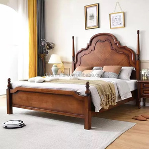 <b>Antique</b> Solid Wood <b>Bed</b> With Decorations for Bedroom Double Size 1.8 Meters Solid Wood King <b>Bed</b> - Product Image 3