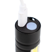 Zoom de aluminio pequeña luz LED táctil fuerte Linterna COB Super brillante impermeable USB recargable EDC Pocket LED Mini linterna
