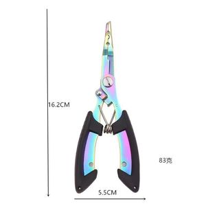 Alicates de pesca de acero inoxidable, alicates para señuelos, tijeras de pesca multiusos, alicates de pesca de boca curva, mango para pescar, pesca - Product Image 1