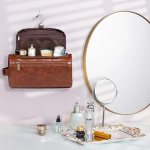 Trousse de Toilette de Luxe Portable en Cuir PU Imperméable, Sac de Maquillage de Voyage Suspendu pour Hommes, Trousse Cosmétique pour Salle de Bain - Product Image 6
