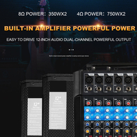 Biner GM7X profesyonel 350W + 350W ses güç amplifikatörü 2 kablosuz mikrofon ile 6 kanallı ses mikseri
