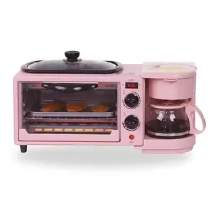 9L Multifunctional Cooking Surface Nonstick Pan Grill Coffee Machine 5 4 3 In 1 Breakfast Maker With Timer