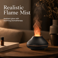 Nouveau diffuseur d'arômes en pierre de sel à flamme 3D simulée 130 ml, humidificateur d'aromathérapie LED coloré pour la maison