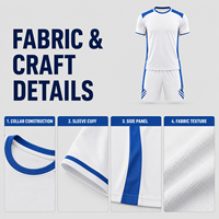 Seragam Sepak Bola Pria Warna Blok Kustom, Jersey & Celana Pendek Cepat Kering OEM ODM Pasokan Grosir Tim