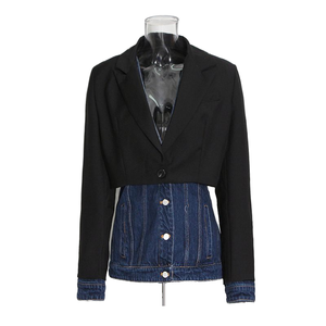 Nuevo Diseño, Chaqueta Blazer de Mezclilla con Manga Larga, Cuello en V, Bordado a Mano, Cierre de un Botón, Antiarrugas, para Mujer - Product Image 1